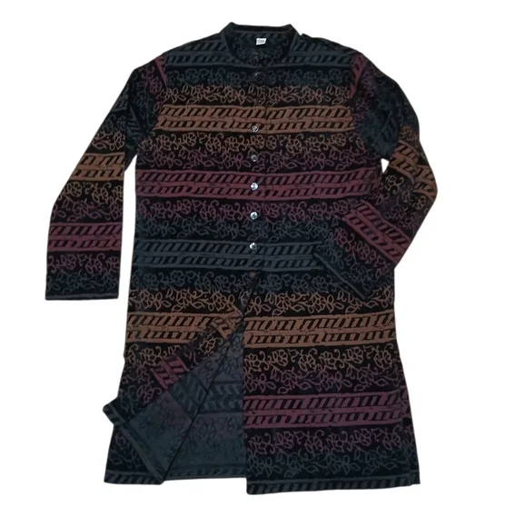 Chico's Women's Size 2 Black and Brown Textured Jacket - Picture 1 of 7